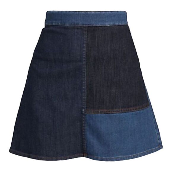 SEE BY Chloe Patchwork Denim Miniskirt Size 2 (34) NWT - Picture 3 of 12